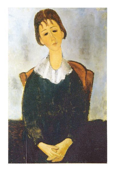 絵画 名画 複製画 額縁付(MJ108N-G) アメディオ・モディリアーニ 「坐る少女（ユゲット）」 M10号 世界の名画シリーズ プリハードのサムネイル