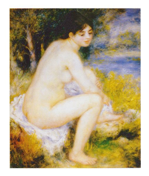 絵画 名画 複製画 額縁付(MJ108N-G) ピエール・オーギュスト・ルノワール 「足を洗う水浴の女」 F15号 世界の名画シリーズ プリハード