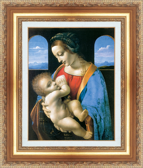 人気新品 絵画 額縁付き 複製名画 世界の名画シリーズ レオナルド・ダ・ヴィンチ 「 リタマリア 」 サイズ F3 その他