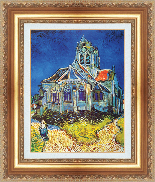 人気ブランドの新作 絵画 額縁付き 複製名画 世界の名画シリーズ ヴィンセント・ヴァン・ゴッホ 「 オーベルの教会 」 サイズ F8 その他