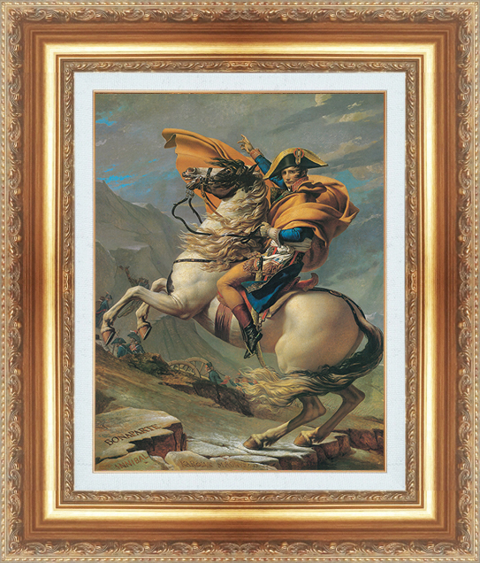驚きの価格が実現！ ジャック・ルイ・ダヴィット 世界の名画シリーズ 複製名画 額縁付き 絵画 「 F8 サイズ 」 サン・ベルナールの頭を越えるナポレオン その他