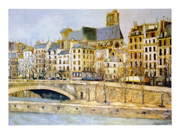絵画 名画 複製画 額縁付(MJ108N-G) モーリス・ユトリロ 「パリのサン・ジェルヴェ教会」 P10号 世界の名画シリーズ プリハード