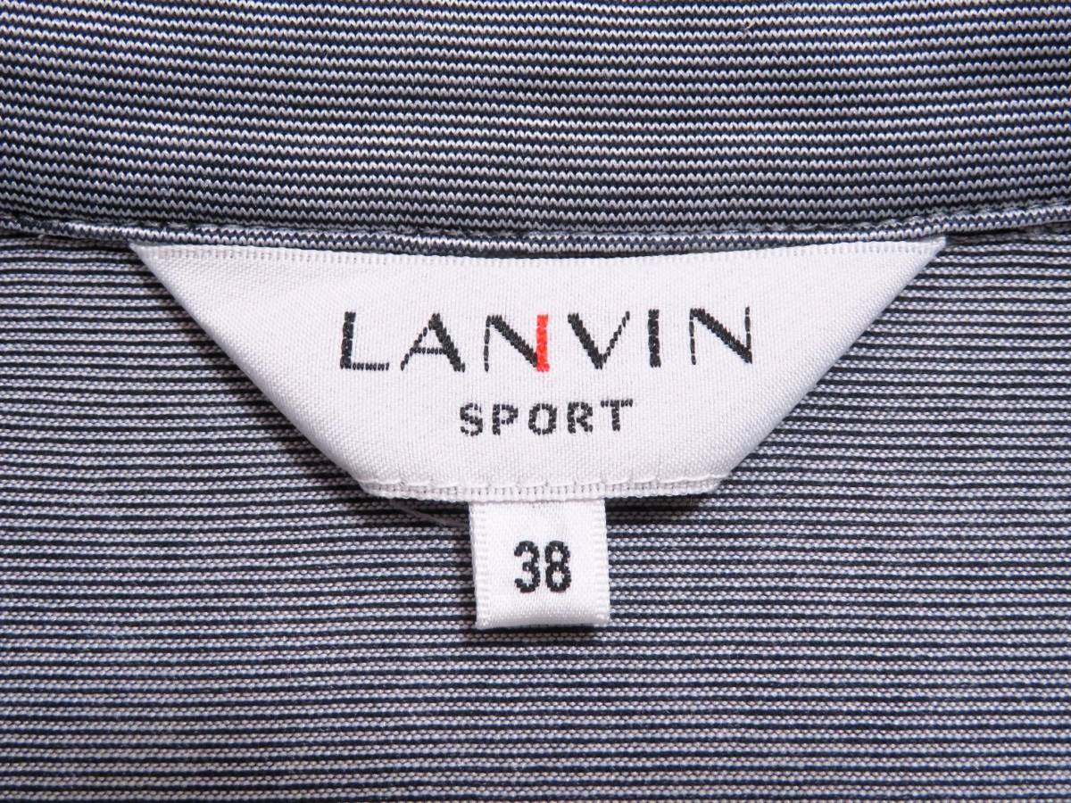 LANVIN SPORT ランバンスポーツ ドライポロシャツ 幾何学模様デザイン 半袖トップス 吸汗速乾 メンズ ゴルフウエア 紳士 38サイズ 夏物_画像7