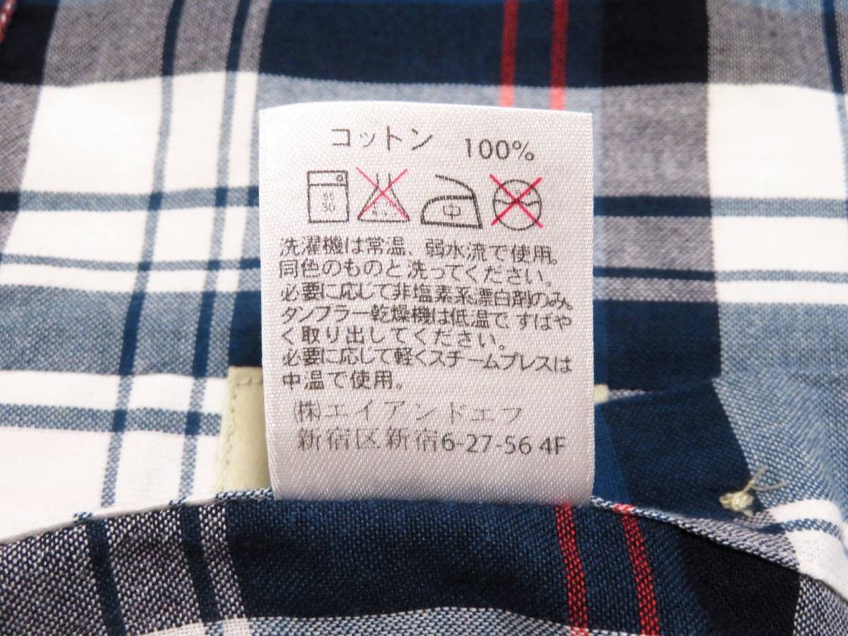 美品 PENDLETON ペンドルトン ボタンダウンシャツ マドラスチェック 柔らかコットン 半袖トップス メンズウエア 紳士 Sサイズ 夏物_画像8