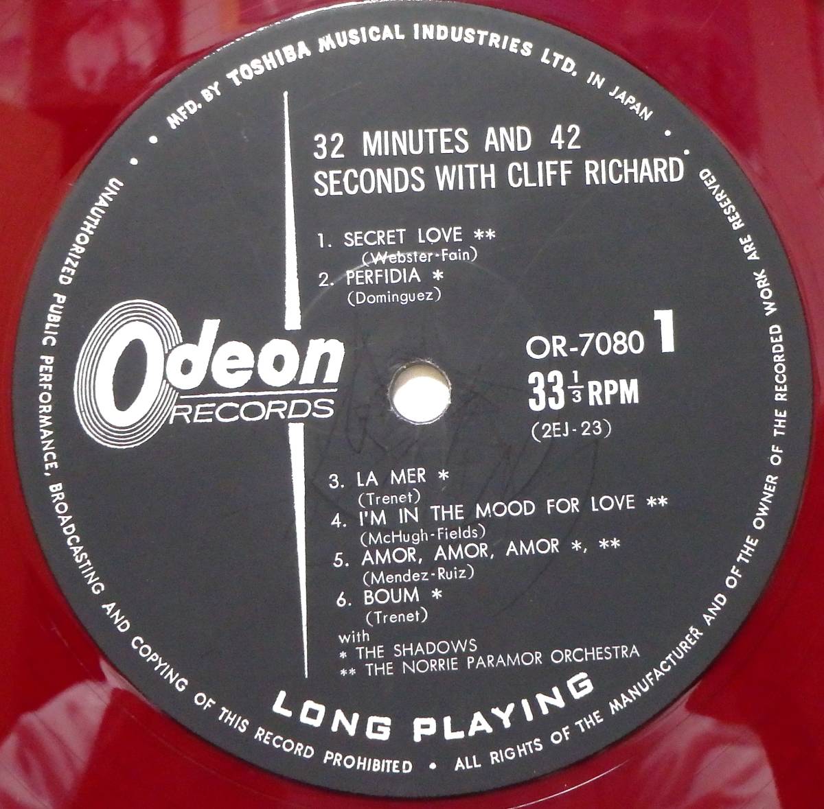 【MV035】CLIFF RICHARD「32 Minutes And 42 Seconds With Cliff Richard (クリフと共に32分42秒)」, 63 JPN mono 赤盤/ペラジャケ/初回盤_画像5