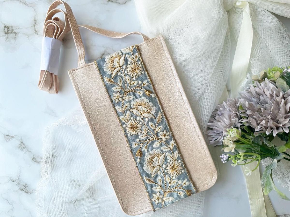 インド刺繍リボン ショルダーバッグバッグ インド刺繍リボン ショルダーバッグバッグ
