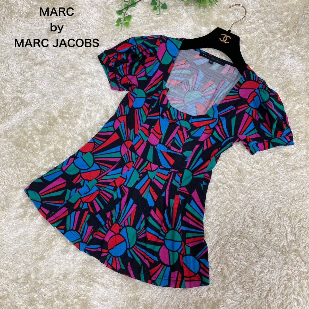  silk * Mark by Mark Jacobs tunic short sleeves cut and sewn flair 