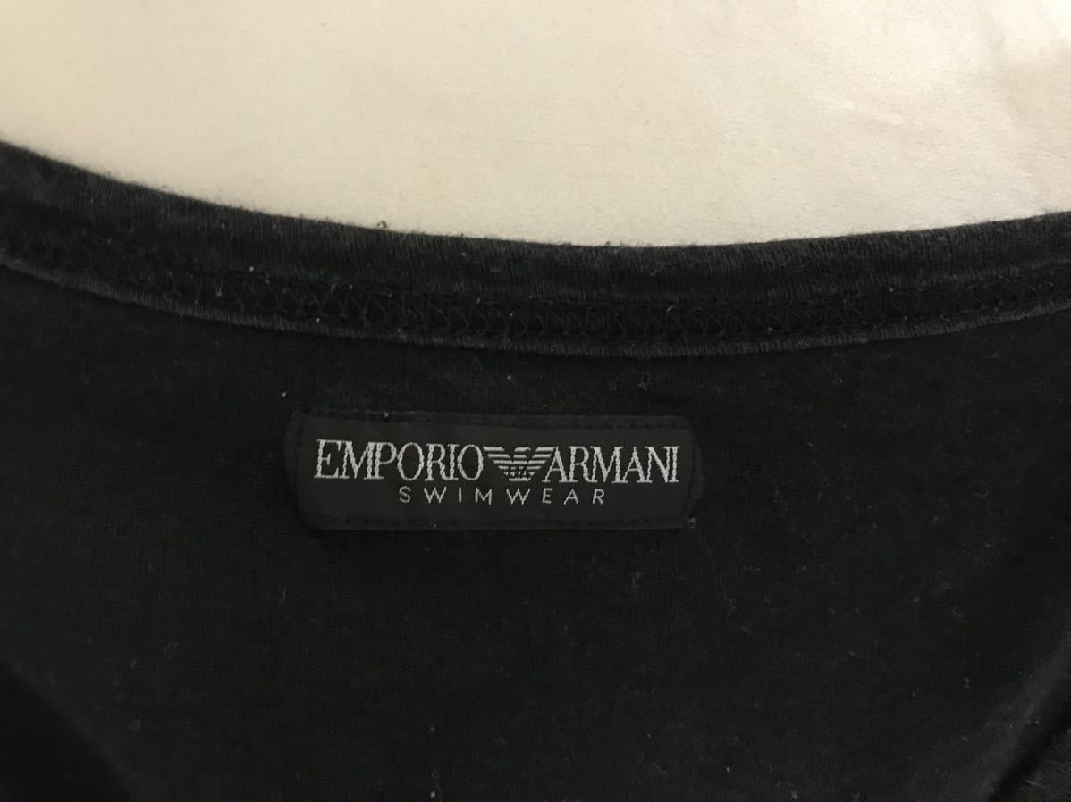本物エンポリオアルマーニEMPORIOARMANIスイムウェアロゴプリント半袖Tシャツメンズサーフアメカジビジネススーツ黒ブラックM_画像4