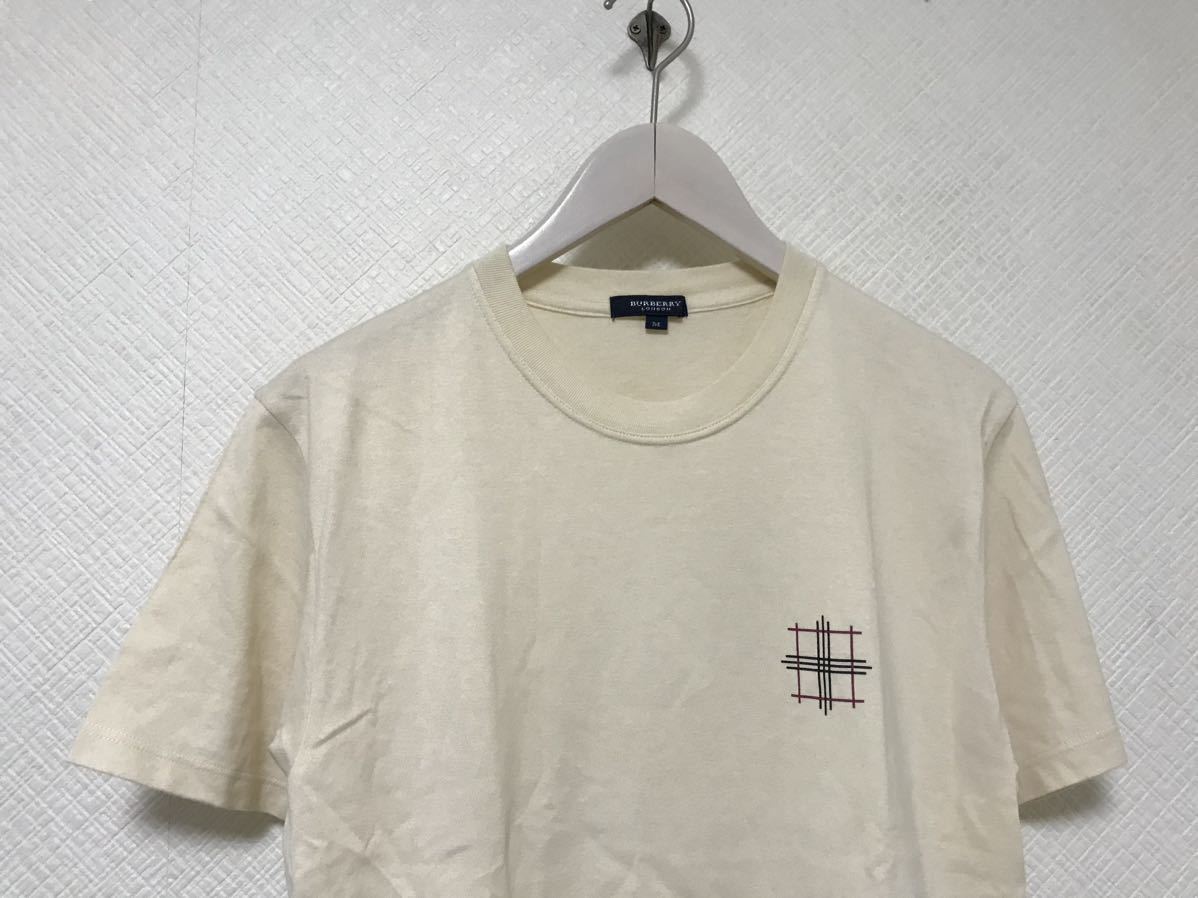 本物バーバリーロンドンBURBERRY LONDONコットンプリント半袖TシャツメンズサーフアメカジビジネススーツベージュM_画像2