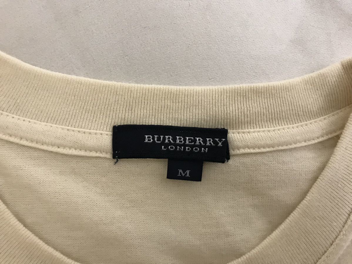 本物バーバリーロンドンBURBERRY LONDONコットンプリント半袖TシャツメンズサーフアメカジビジネススーツベージュM_画像4