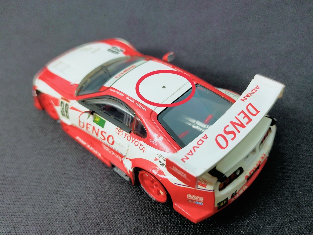 ★【 訳あり♪ 】 エポック社 1/43 デンソー サードトヨタ スープラGT 99 ホワイト＆レッド MTECH TOYOTA DENSO SARD Supra ミニカー_アンテナが破損しています。