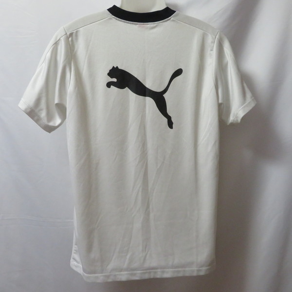 古着 メンズL PUMA/プーマ ポリエステルTシャツ 半袖 スポーツ ジョギング トレーニング ホワイト 653664_画像2