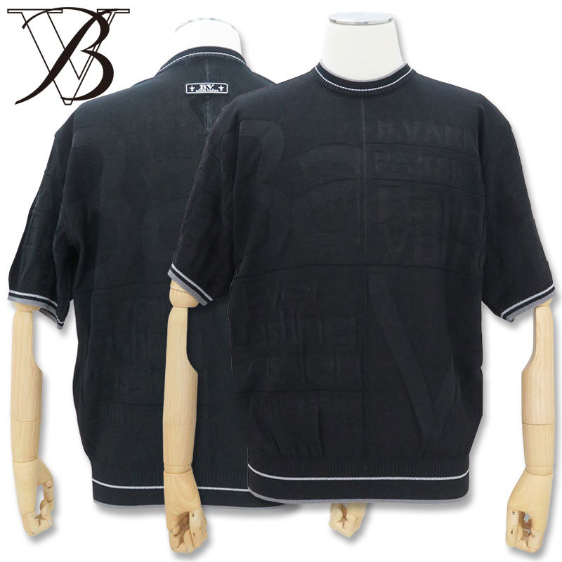 バーニヴァーノ 半袖セーター LLサイズ 黒 BARNI VARNO BSS-MSW4709-09-LL メンズ ニット ブラック 春夏 新作