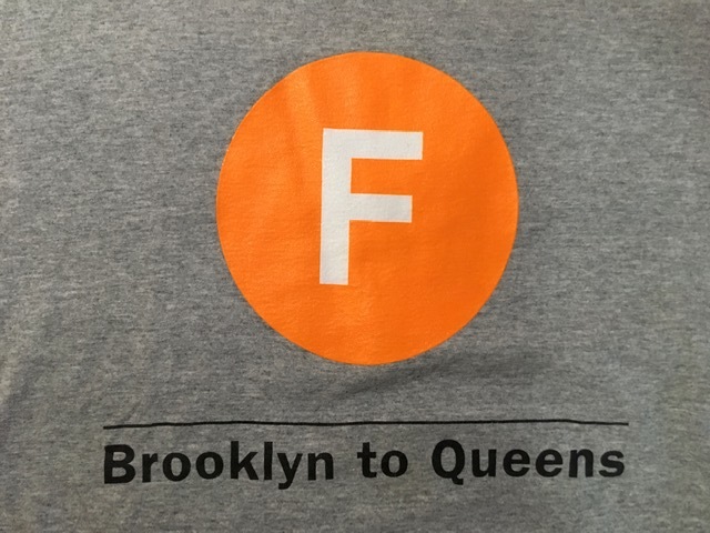 古着 良品 NYC SUBWAY 地下鉄 Ｆライン ニューヨーク 路線Ｔシャツ F列車で行こう sizeMですが大き目なのでL出品です_画像1