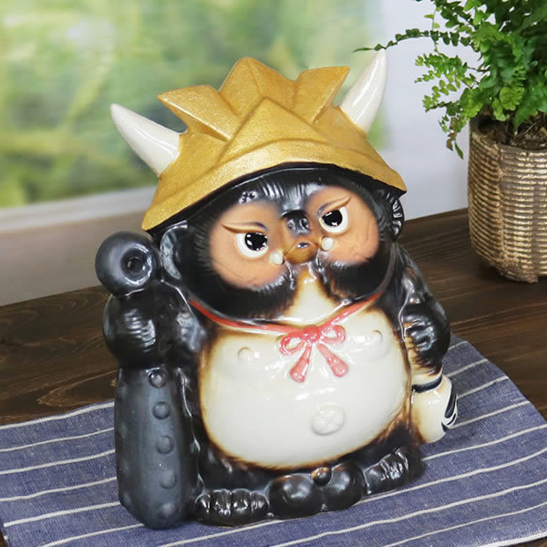 信楽焼 福鬼喜門狸金かぶと たぬき タヌキ 狸 開運 縁起物 可愛い