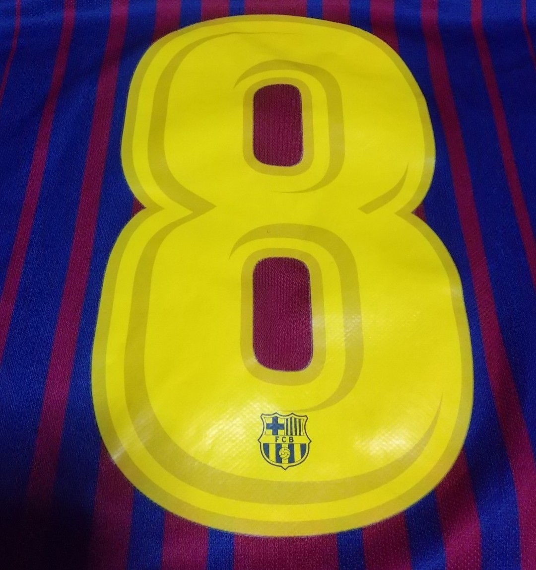 [値下げ交渉] 17-18 FCバルセロナ #8 イニエスタ 長袖 NIKE 検)2017 2018 FCB BARCA BARCELONA unicef INIESTA L/S Emirates Club バルサ_画像2