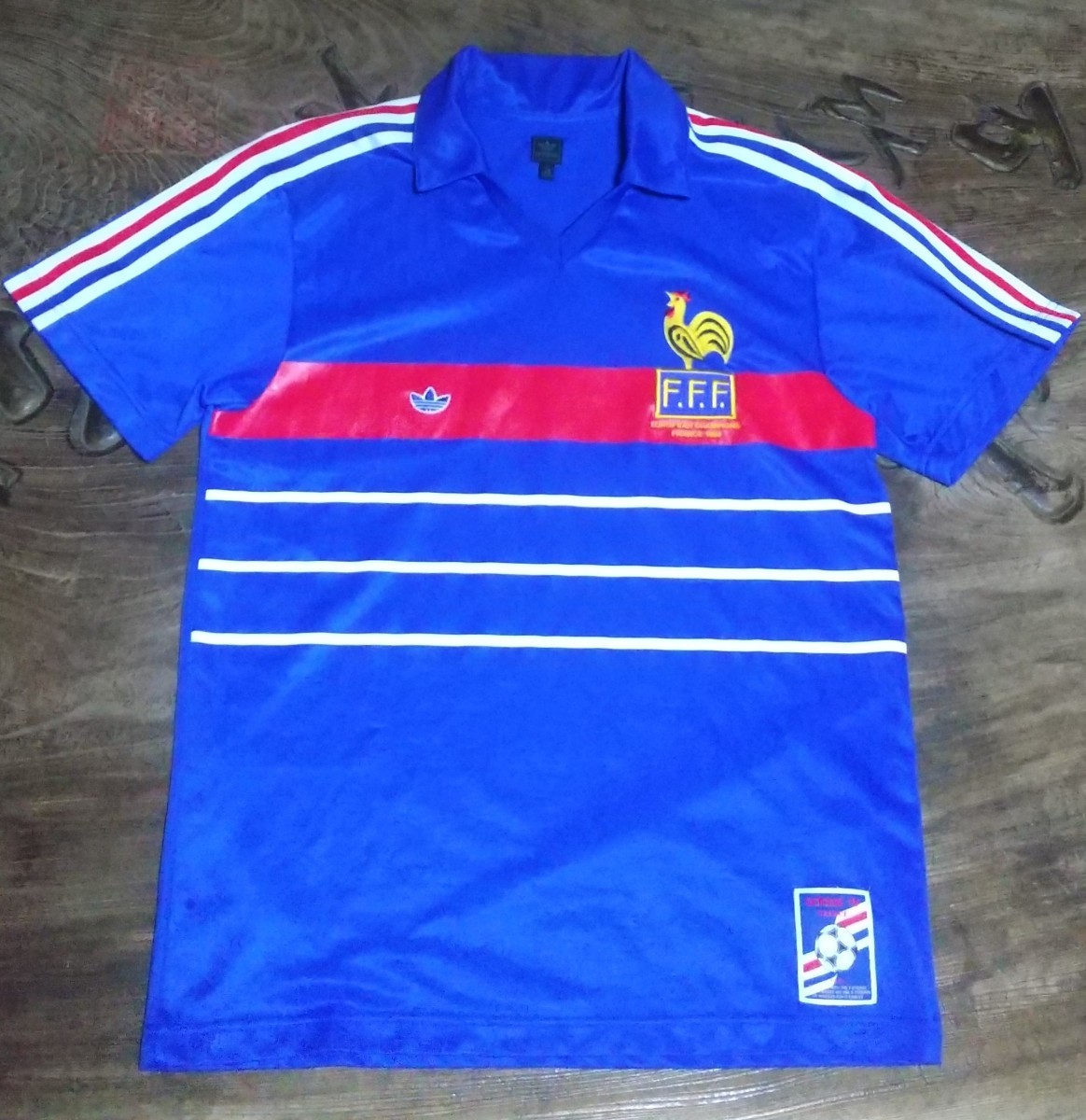 [値下げ交渉] フランス代表 EUROPEAN CHAMPIONS FRANCE 1984 ユニフォーム adidas originals 検)EURO 84 PLATINI ユーロ プラティニ Y2K_画像2