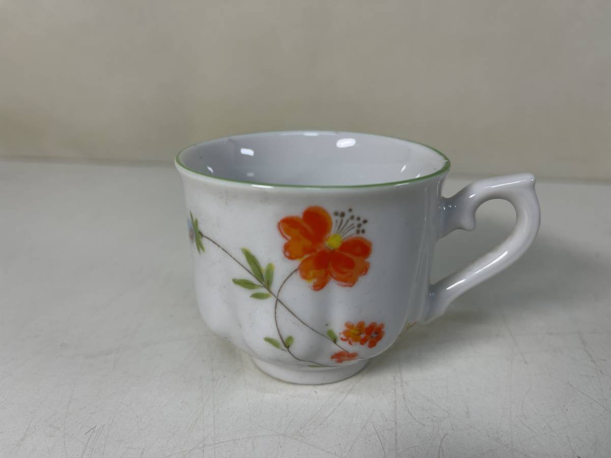 Nissei China ニッセイチャイナ カップ 3客 シュガーポット コーヒーカップ ティーカップ ソーサー 昭和 レトロ 花柄_画像2