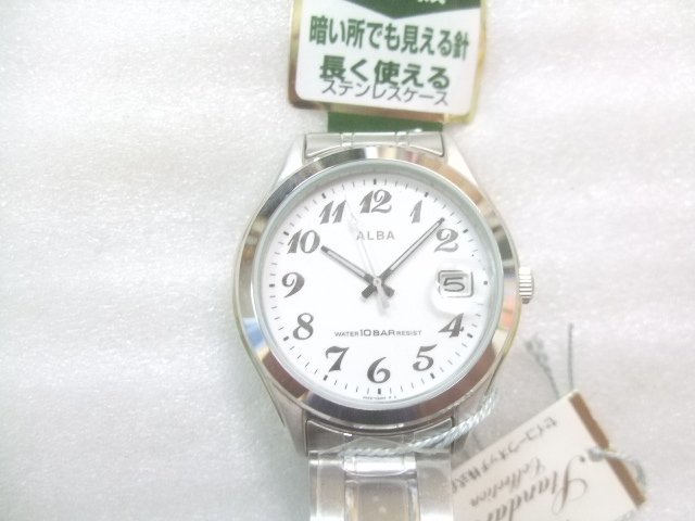  new goods men's Seiko Alba quarts easily viewable face wristwatch regular price 11000 jpy Y010