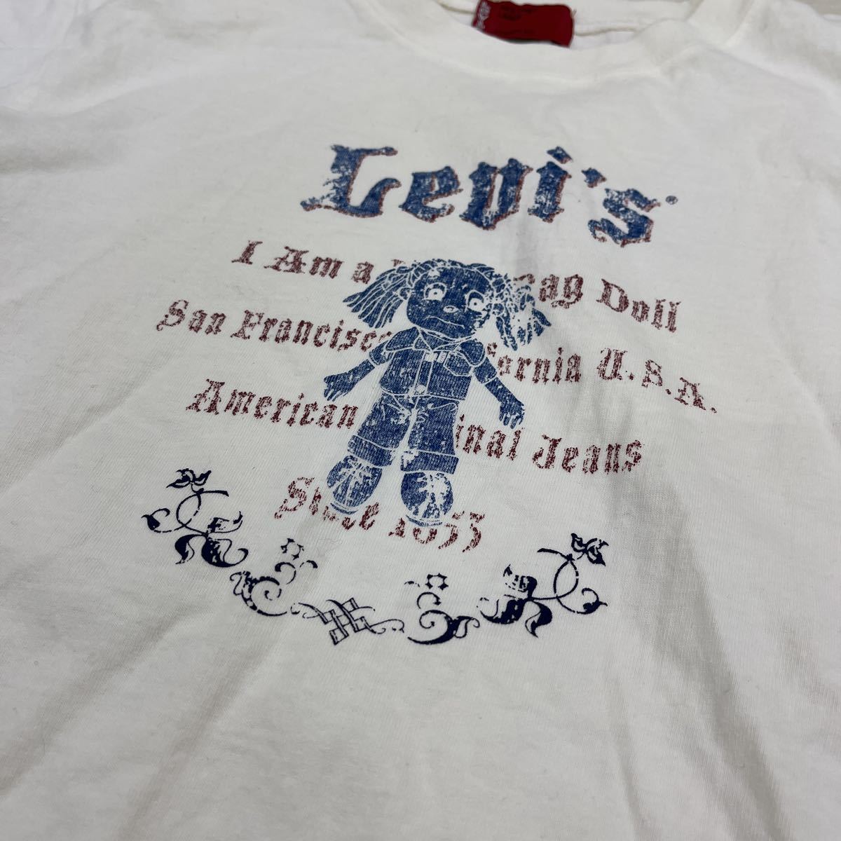 1144◎ Levi's RED TAB リーバイス レッドタブ トップス tシャツ カットソー クルーネック 半袖 プリント ホワイト メンズLの画像3