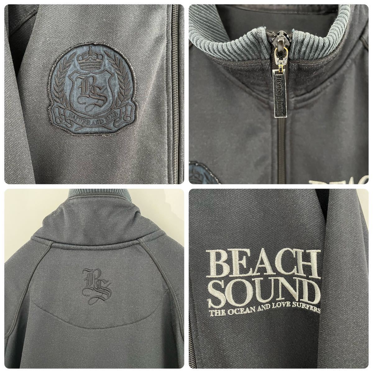 サイズLL BEACH SOUND ビーチサウンド ジャージ セットアップ 上下セット トラックジャケット トラックパンツ 長袖 刺繍ロゴ ブラック 黒_画像5