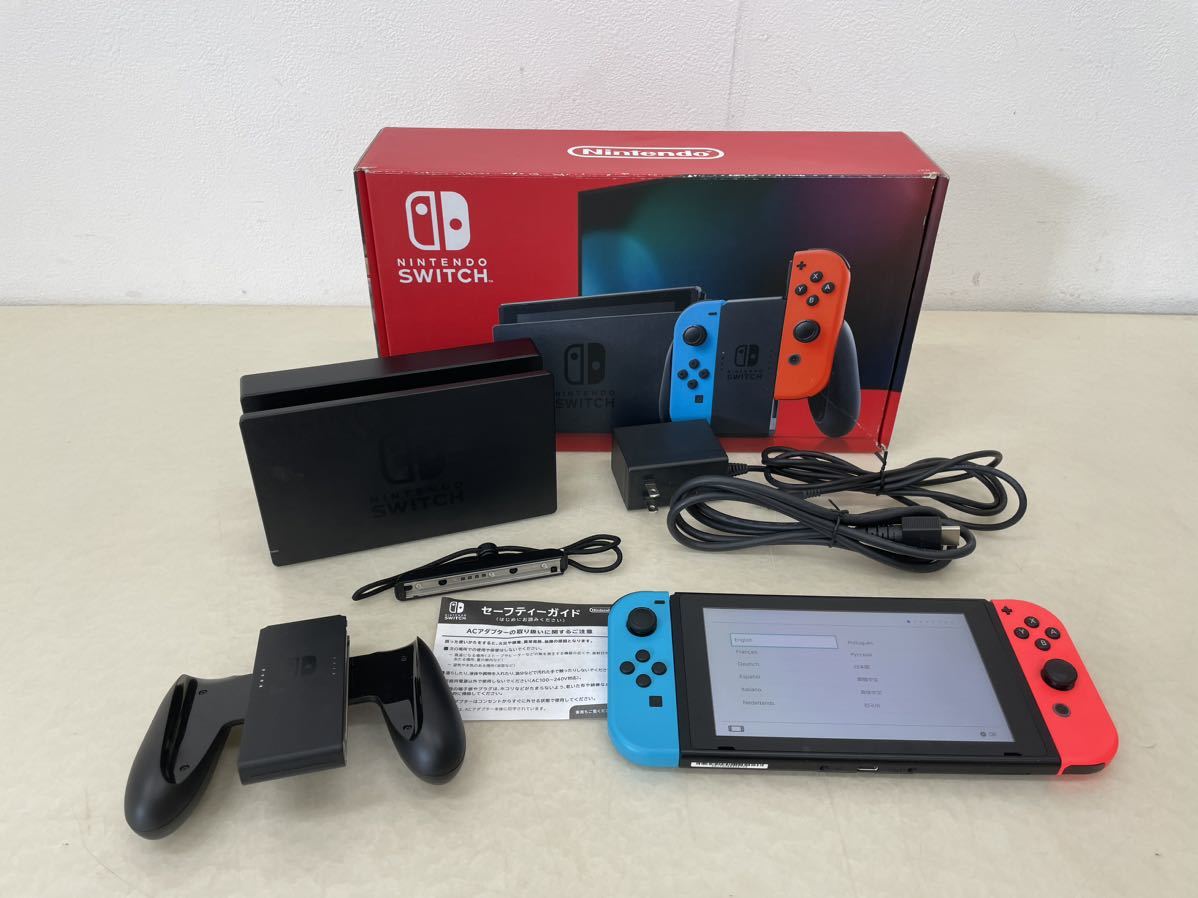 新型 Nintendo Switch 本体 箱 セット ネオンブルー ネオンレッド HAD