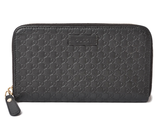 本物保証! ブラック マイクログッチシマ 長財布 GUCCI 財布 グッチ