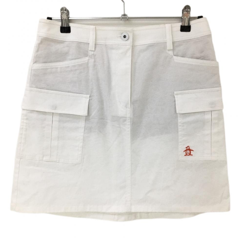 【新品】マンシングウェア カーゴスカート 白 地模様 ストレッチ レディース 13 ゴルフウェア Munsingwear