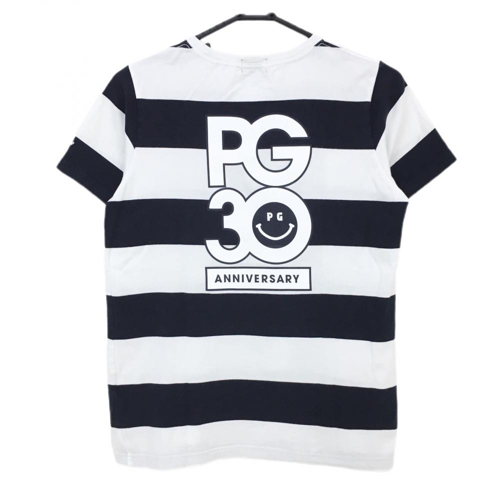 誠実 ボーダー 白×ネイビー 半袖Tシャツ パーリーゲイツ 30周年 GATES