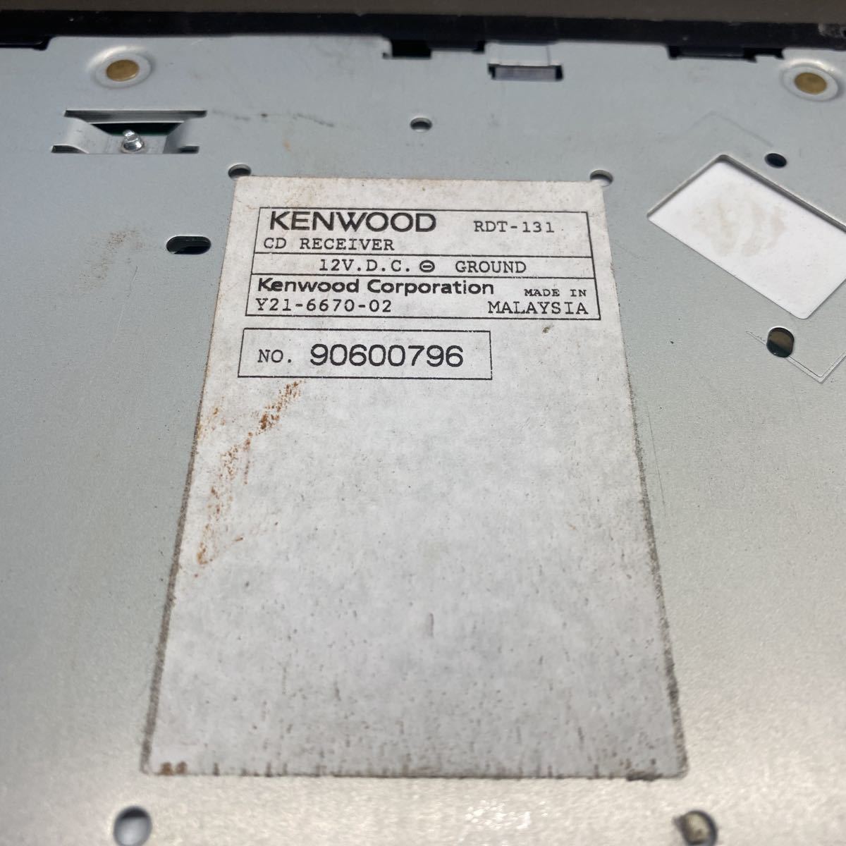 AV8-141 激安 カーステレオ KENWOOD RDT-131 90600796 CD 確認用配線使用 簡易動作確認済 中古現状品_画像4