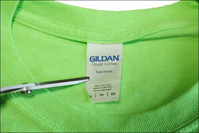 【XL】 GILDAN ギルダン Tシャツ コットン 黄緑 プリント ビンテージ ヴィンテージ USA 古着 オールド IB1179_画像4