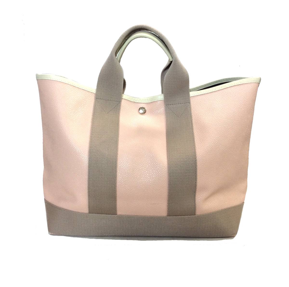 TOPKAPI TREASURE トプカピ スコッチグレイン トートバッグ 鞄 PVC ポリ塩化ビニル 薄ピンク×ベージュ系 _画像1