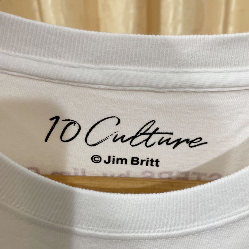 JIM BRITT ジムブリット×10C SISTERS 長袖Tシャツ サイズL ホワイト／アダムエロペ ロンT カットソー