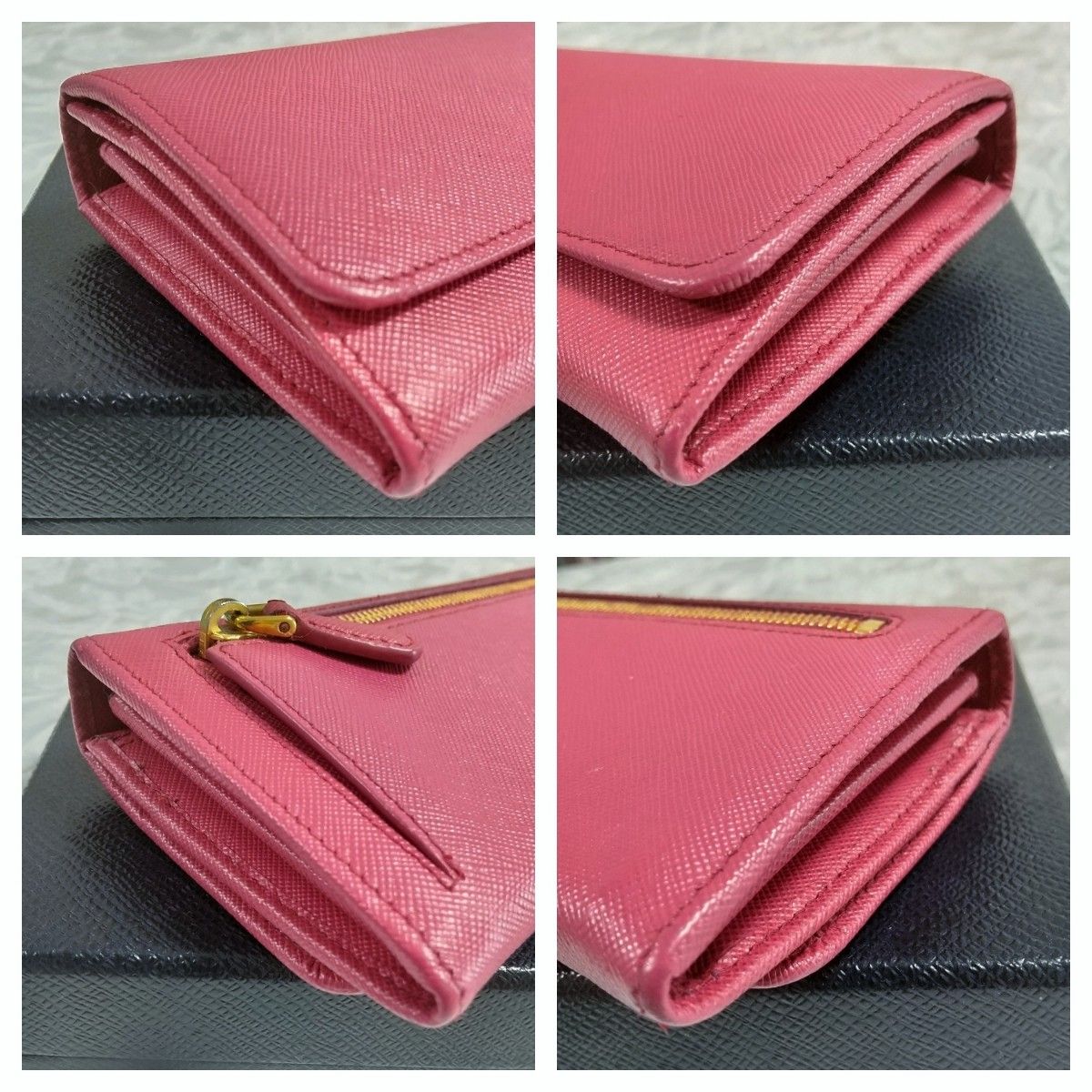 美品 PRADA プラダ サフィアーノ 長財布 ピンク パスケース 付属 美品 PRADA プラダ サフィアーノ 長財布 ピンク パスケース 付属