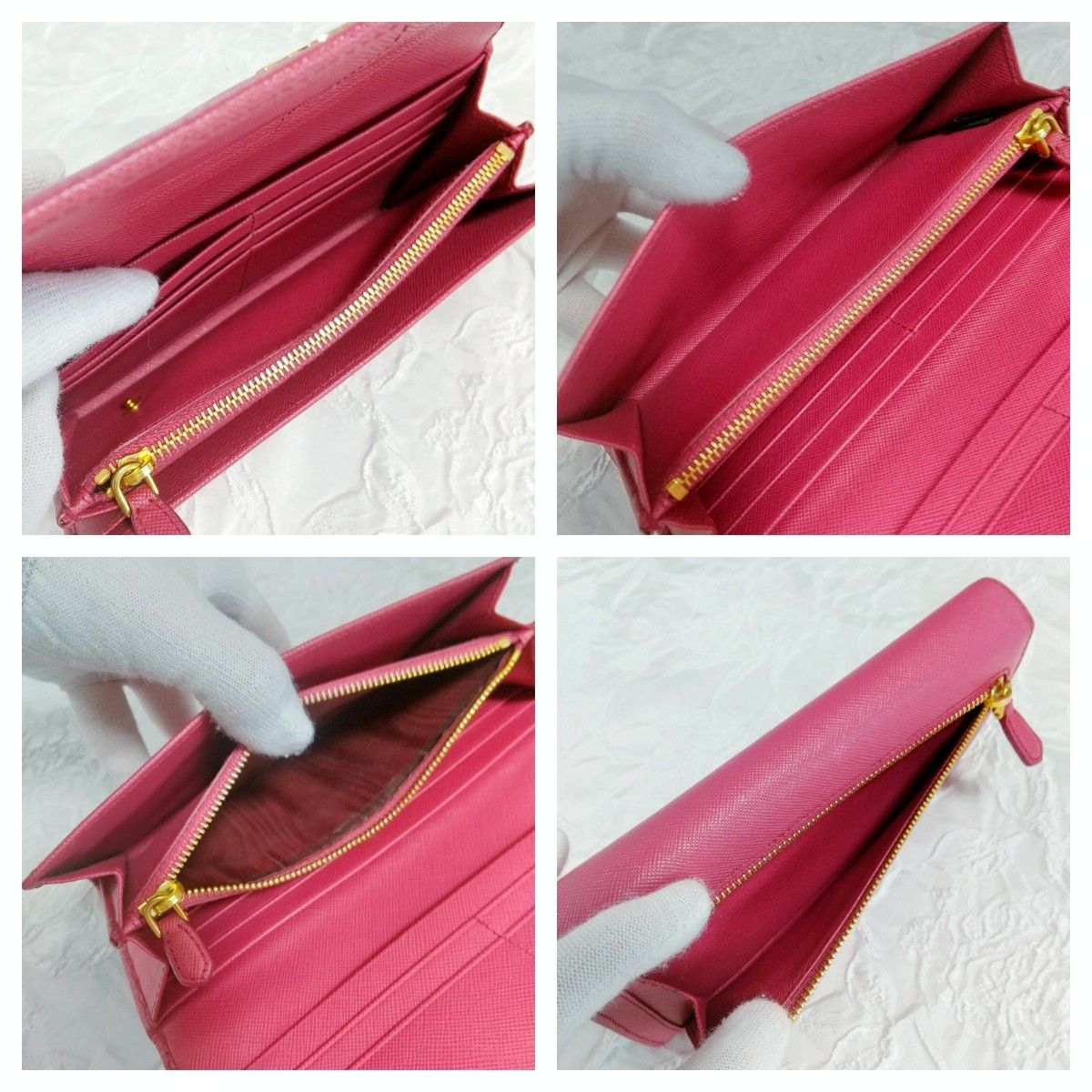 美品 PRADA プラダ サフィアーノ 長財布 ピンク パスケース 付属 美品 PRADA プラダ サフィアーノ 長財布 ピンク パスケース 付属