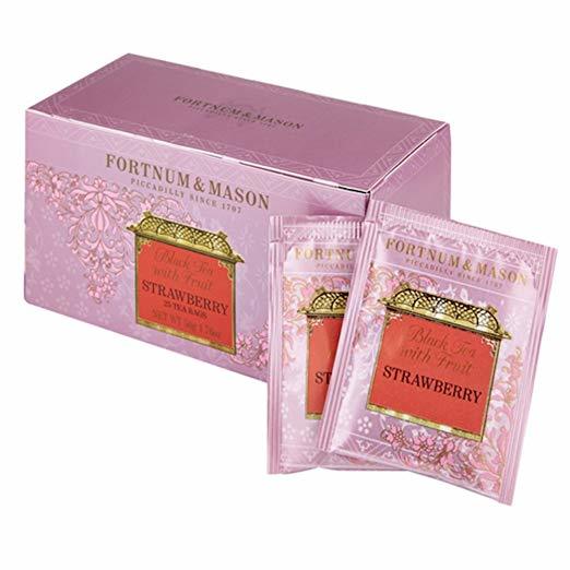 英国 フォートナム＆メイソン ストロベリー ティー ティーバッグ 25個 個別入り 1箱 Fortnum & Mason Black Tea with Fruit(Strawberry)_画像1