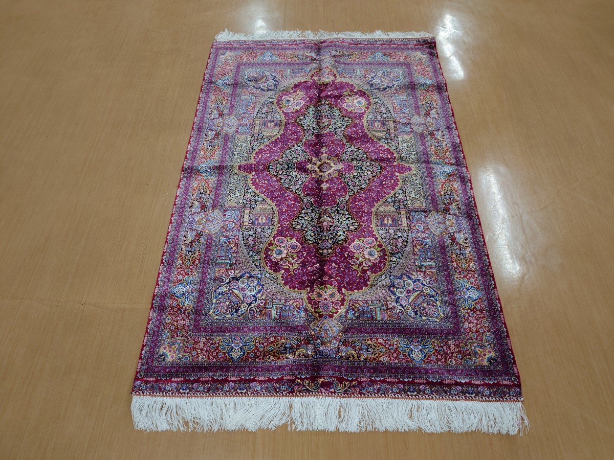 今年も話題の ラグ 手織り シルク ペルシャ絨毯 カーペット チベット
