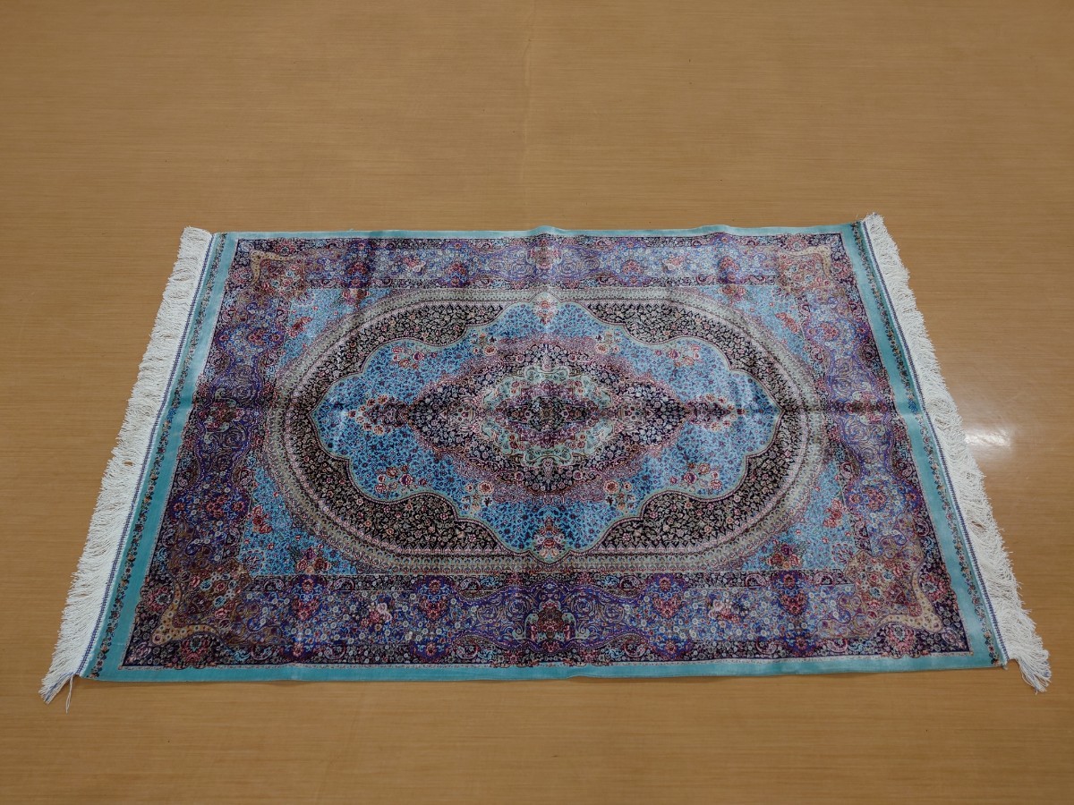 160x98 ペルシャ絨毯 シルク 手織り マット ラグ カーペット 検索
