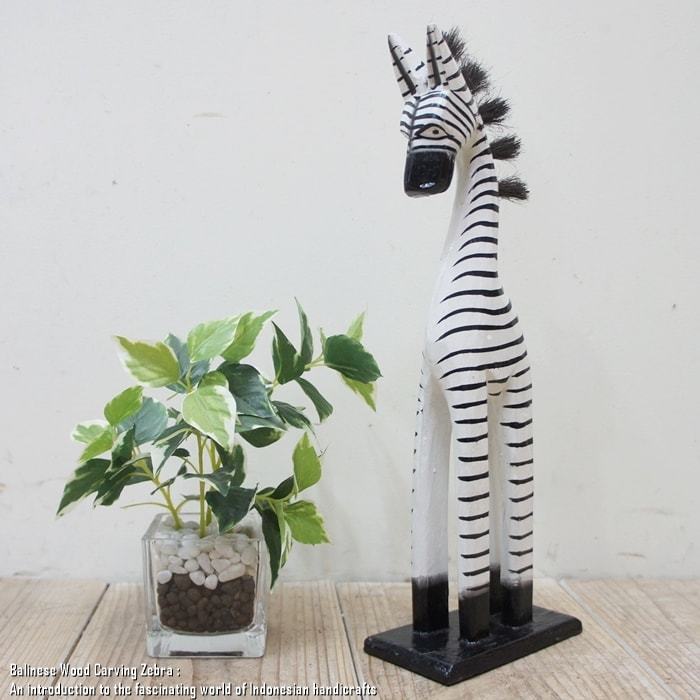 シマウマのオブジェ W 30cm 白 しまうま 縞馬 木彫りの動物 木彫りの置物 ハンドメイド 動物インテリア プレゼント_画像2