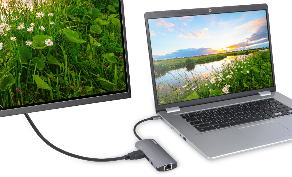 5in1 ドッキングステーション USB Type-C HDMI 有線LANポート 映像出力 充電 USB3.2 Gen1対応USBポート搭載 GH-MHC5A-SV/3749_画像7