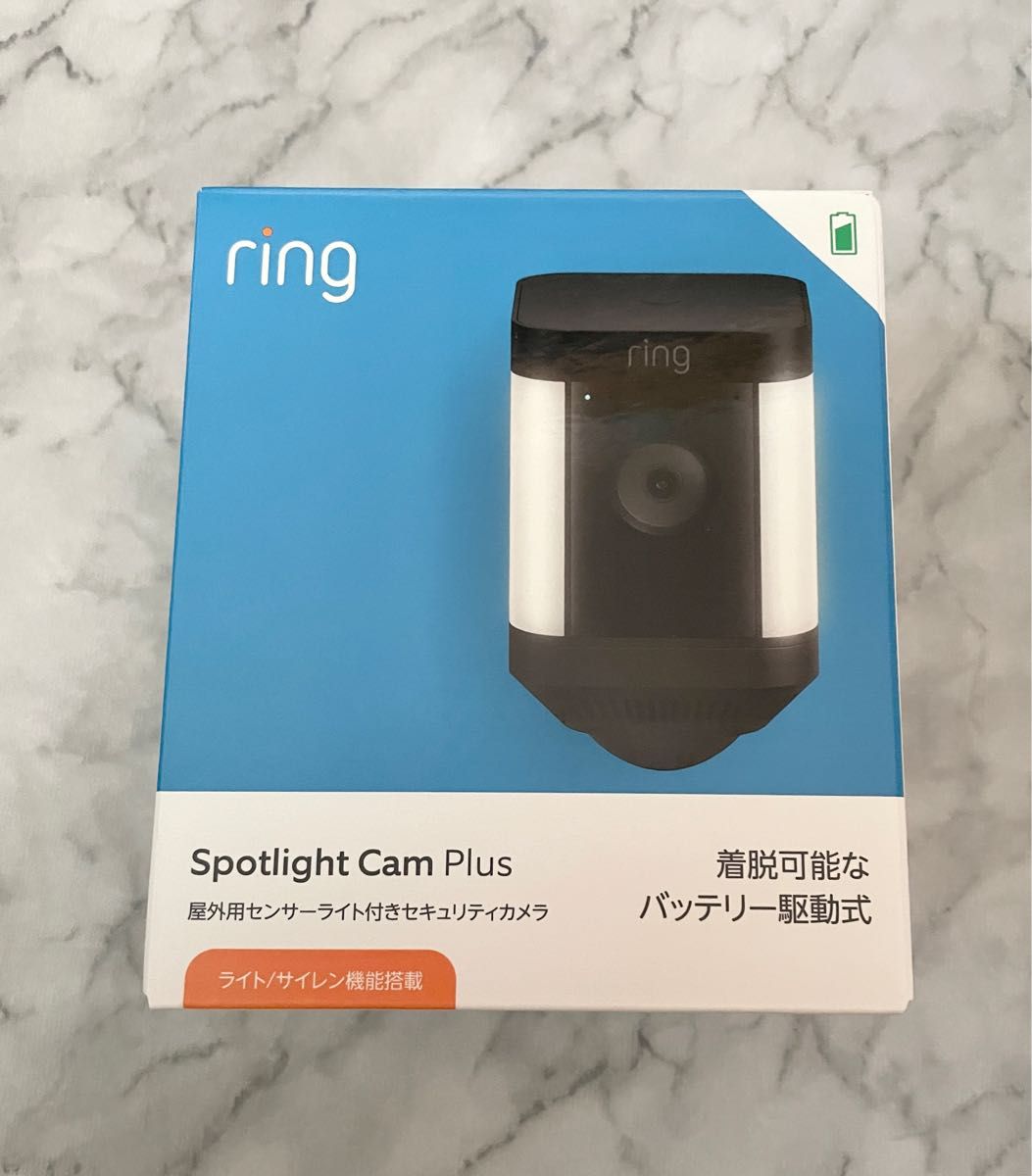 Amazon センサーライト付き屋外カメラ ブラック Ring Spotlight Cam Plus, Battery