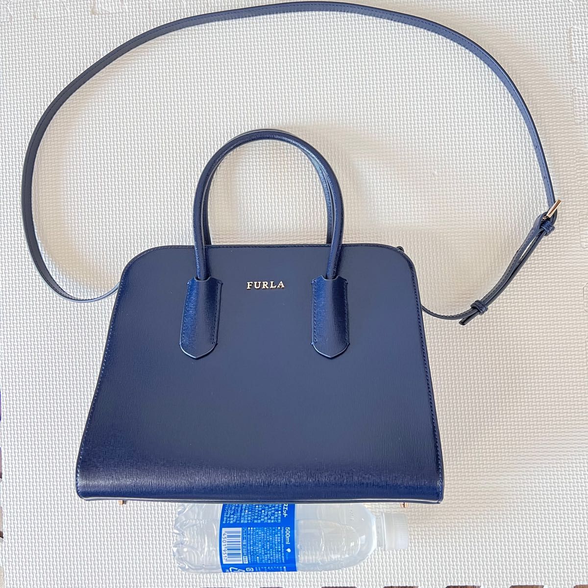 O-74-8 フルラ FURLA 2way ミニハンドバッグ グリーン 美品-