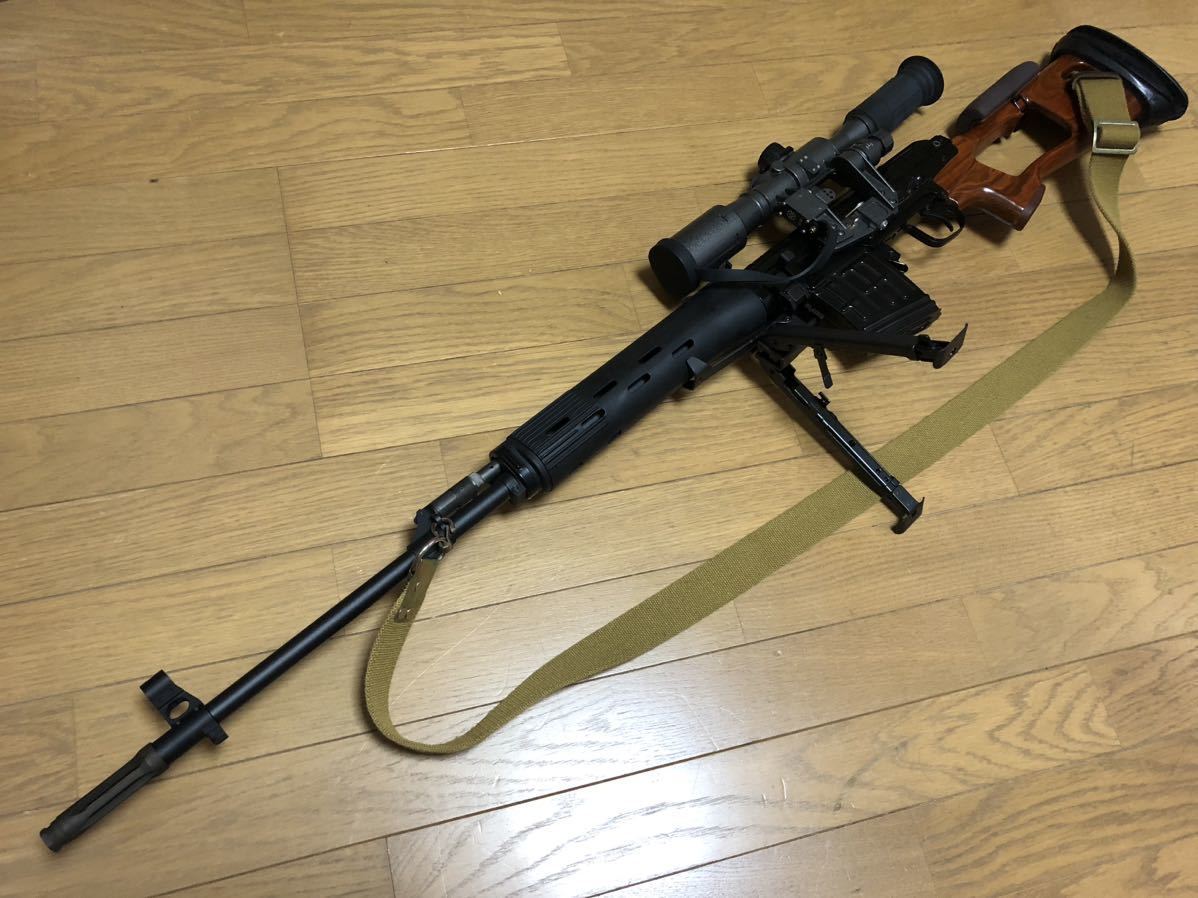 WE ドラグノフ SVD ガスブローバック リアルウッド フルメタル スチール フレーム GBB ロシア ソ連 リアルソード CA CYMA AKM AKS 74 AKの画像1