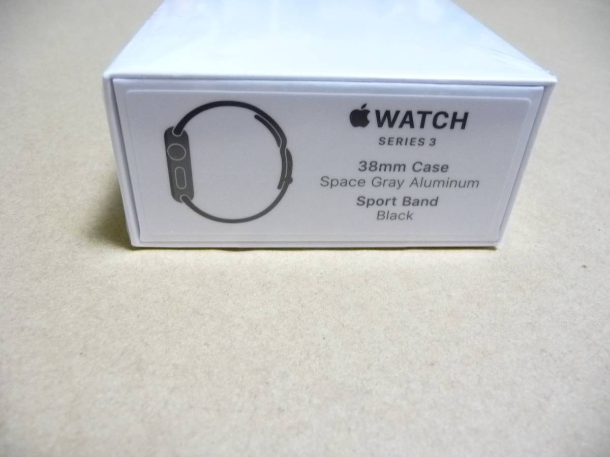 ◆新品未開封 アップル Apple Watch Series 3（GPSモデル）【MTF02J/A】[-  38mmグレイアルミニウムケースとブラックスポーツバンド] 保証付