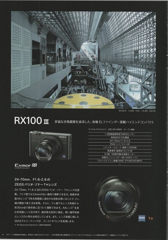 Sony Sony RX100/RX10 catalog /\'17.11( unused beautiful goods )