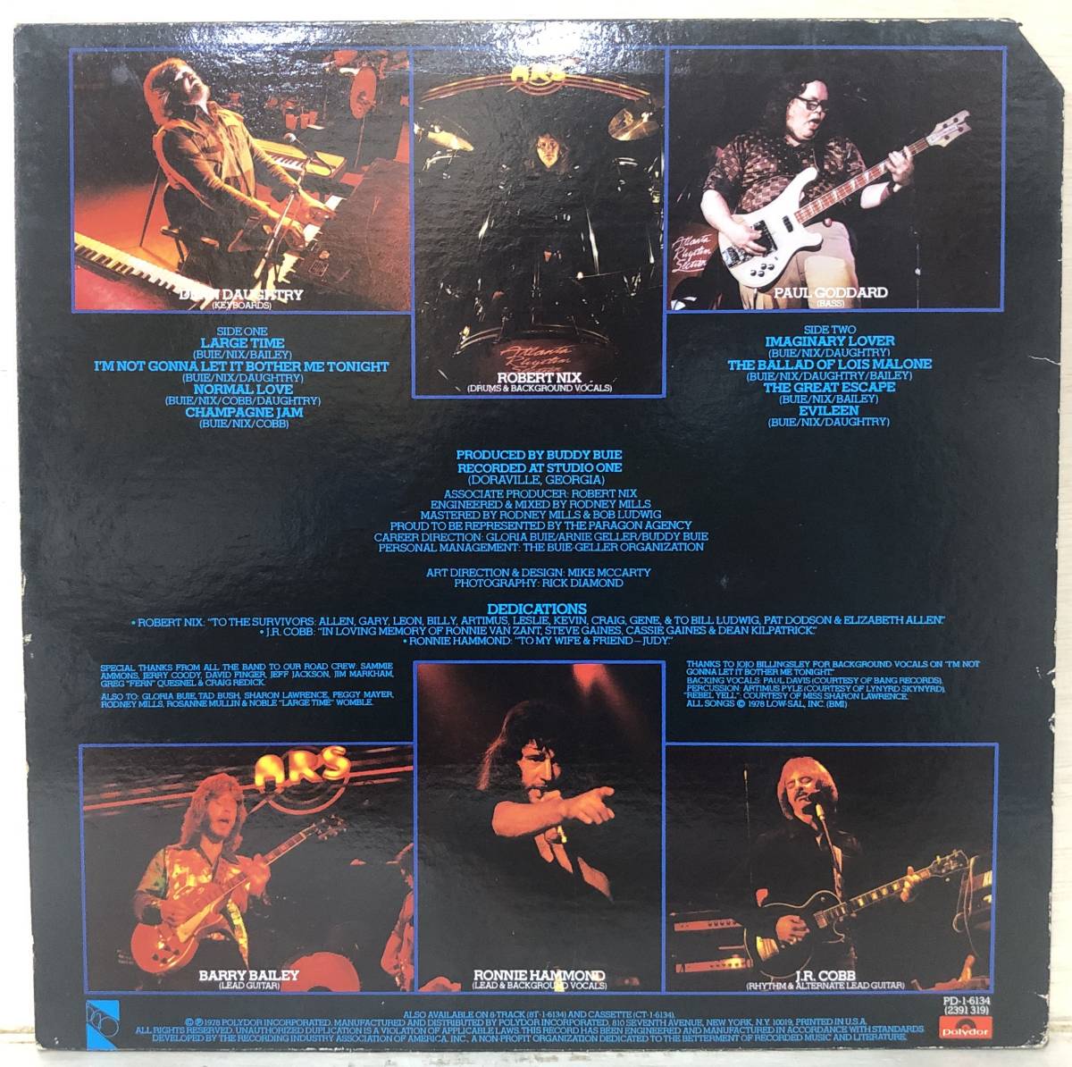  □□8-LP【00790】-【US盤】ATLANTA RHYTHM SECTIONアトランタ・リズム・セクション *CHAMPAGNE JAMシャンペンジャム_画像2