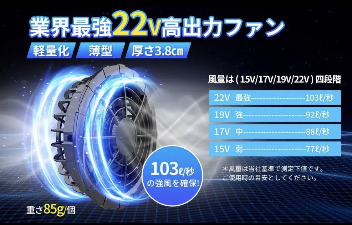 空調服ファンバッテリーセット 22V 2023年夏の新作 人気商品 オススメ