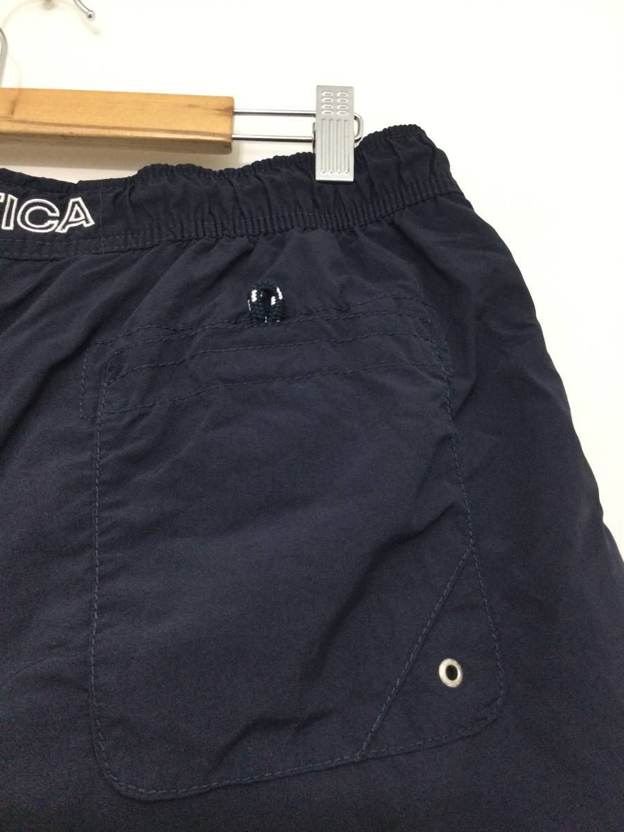 NAUTICA ノーティカ ノーチカ 美品 水着 スイムパンツ スイムショーツ ハーフパンツ メンズL〜 濃いネイビー系 裾ロゴ_画像8