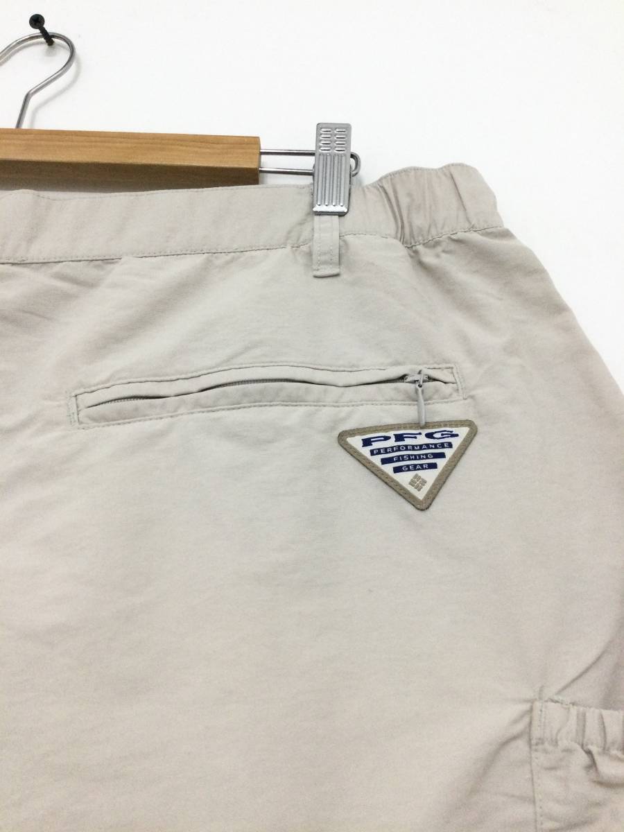 Columbia コロンビア PFG ナイロン ハーフパンツ ナイロンショーツ メンズXL〜 大きめ 薄いベージュ系 良品綺麗_画像8