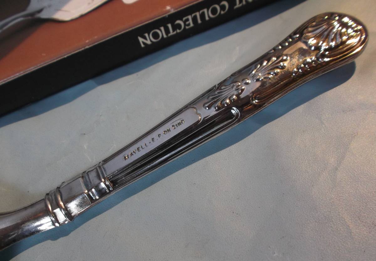 英国ビンテージ アンティーク シルバープレート ケーキサーバー リフター 菓子 スイーツ キングスパターン MAYELL E.P. ON ZINC ENGLAND_画像10